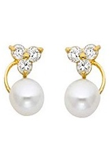 superb teeny-tiny authentic toddler pearl earrings